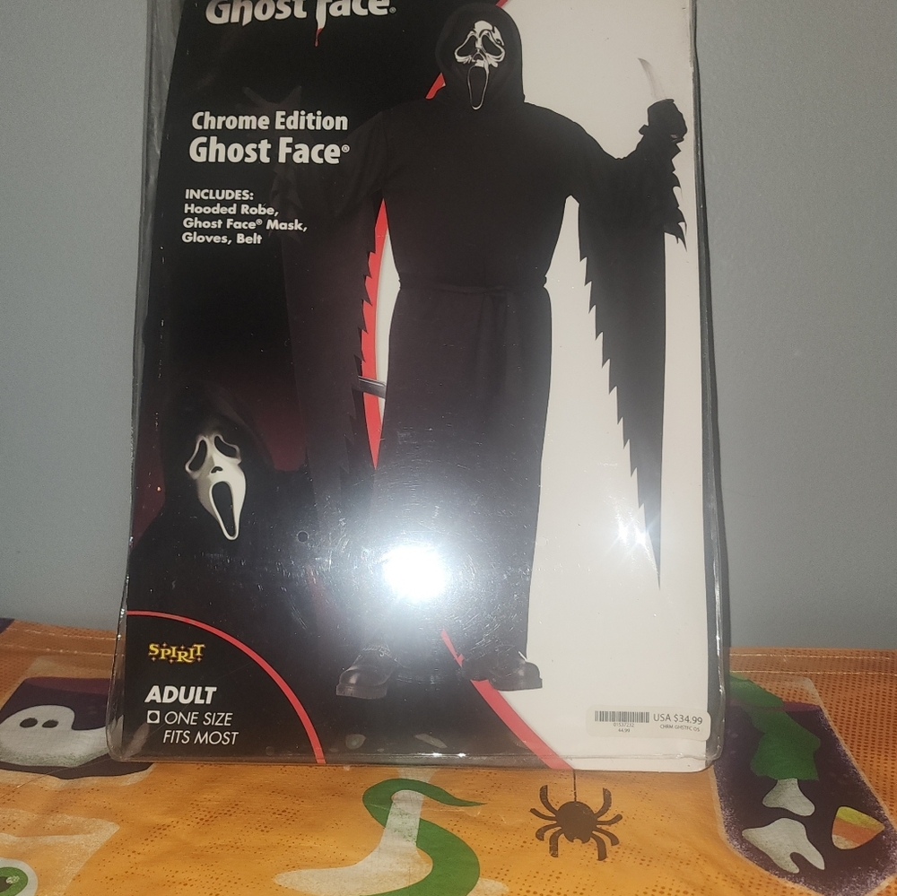 Spirit Chrome Edition Ghost Face Adult Costume - Black